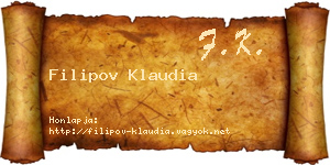 Filipov Klaudia névjegykártya