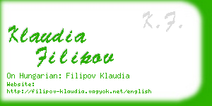 klaudia filipov business card